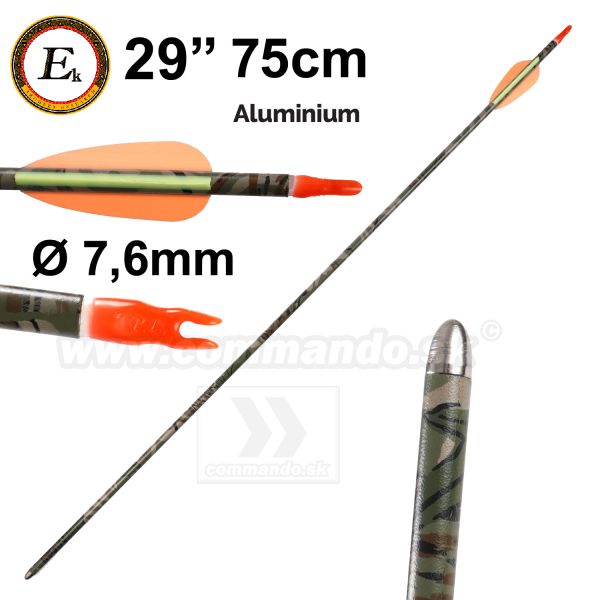 Šíp sklolaminát 29" kovový hrot pre luk Ø7,6mm Camo Aluminium Arrow