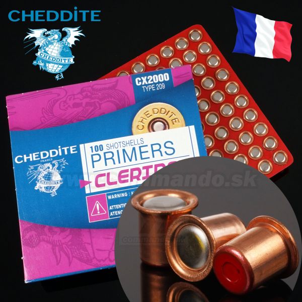 Brokové zápalky W209 100ks Primers Clerinox Cheddite France