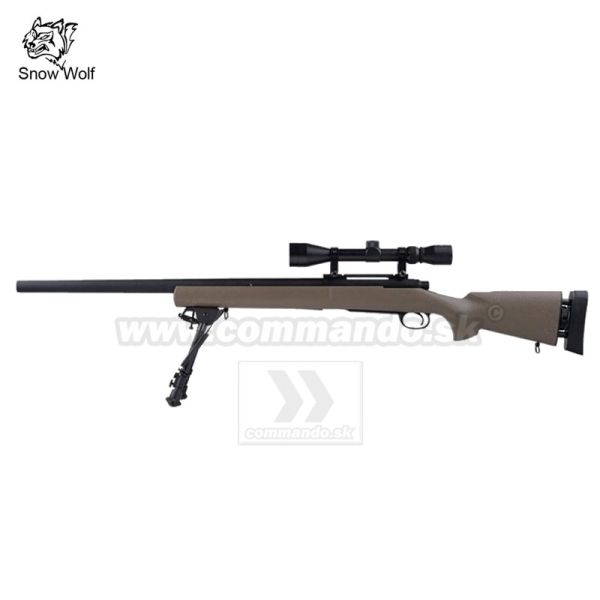 Airsoft Sniper Rifle Snow Wolf SW-04 Tan Scope 3-9x40 Upgraded 500FPS 6mm