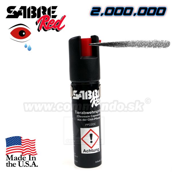 Obranný slzný sprej SABRE RED Clip Jet 22,2ml P22OC