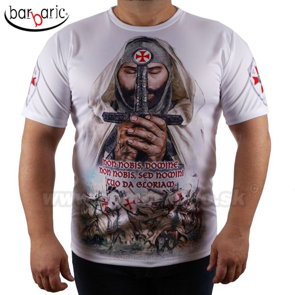 Templar Knight White Sublimate biele Tričko Barbaric®