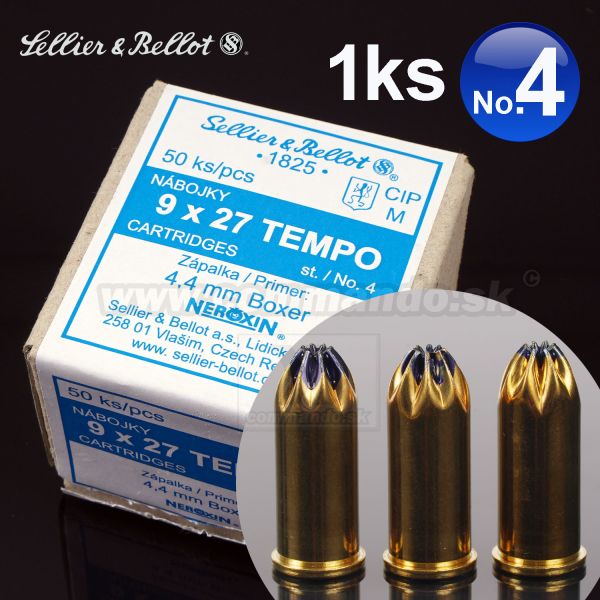 S&B Sellier Bellot 9x27 Tempo No.4 1 kus modrý Jatočný náboj