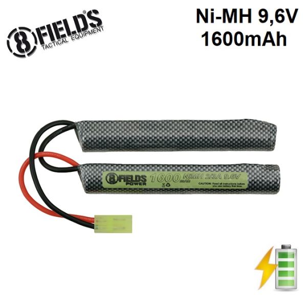 Airsoft batéria Delená NiMH 9,6V 1600mAh Tamiya konektor malý 8FIELDS