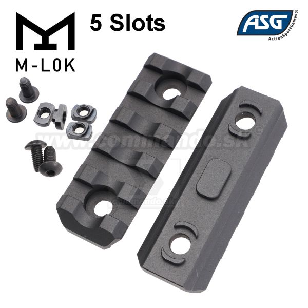 M-LOK 5 slots 2x6cm kovové lišty Metal Rails ASG 19528