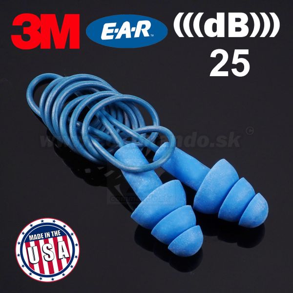 3M UltraFit E.A.R. NRR 25 db Ochrana sluchu štuple do uší so šnúrkou