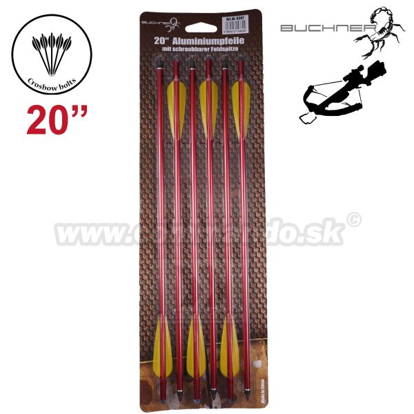Šípy do kuše Alu 20" duralový Red Crossbow Bolt