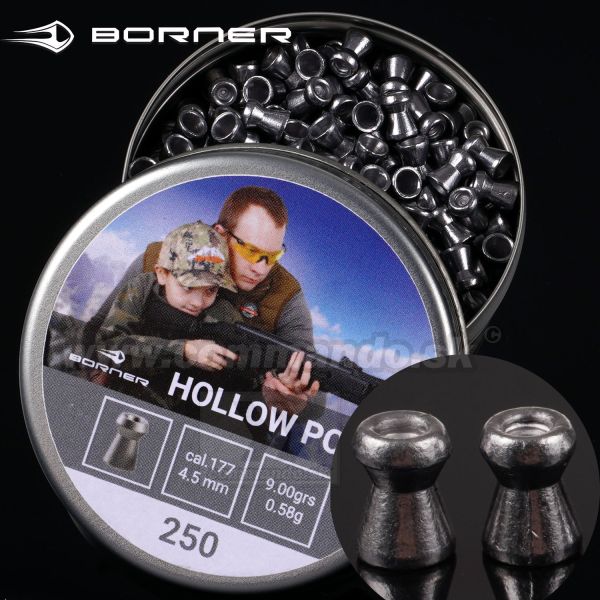 Diabolo Hollow Point 4,5mm 250ks 0,58g Borner