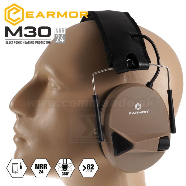 Earmor M30 Coyote Elektronické chrániče sluchu OPSMEN