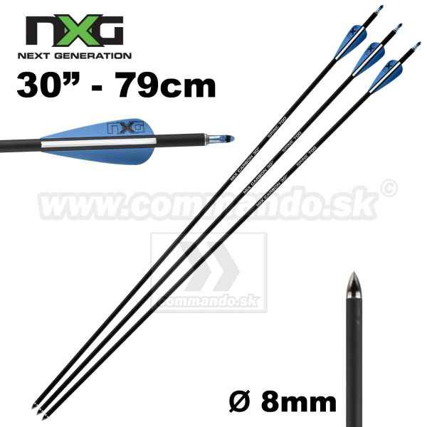 Karbónové šípy NXG 30"do luku čierny spin 700, carbon arrow