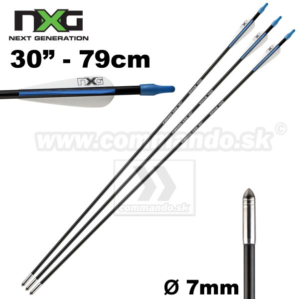 Sklolaminátové šípy NXG 30"do luku čierne spin 700,  Fiberglass arrows