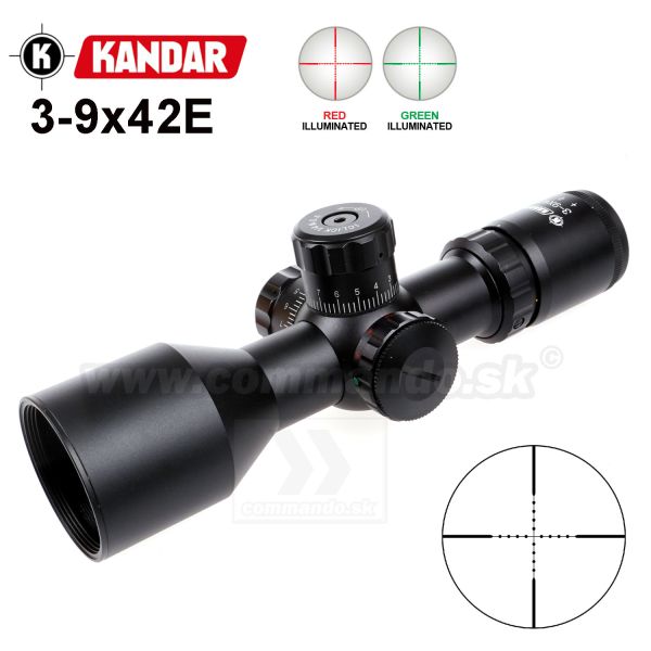 Puškohľad KANDAR 3-9x42E MilDot Ø25,4mm