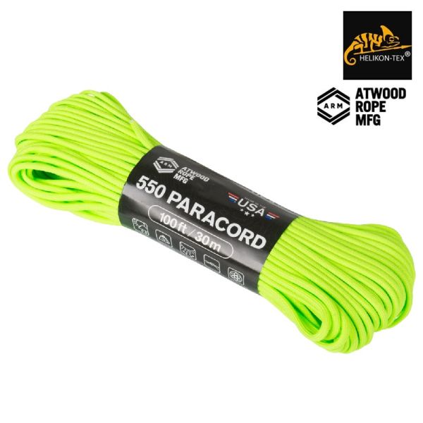 Parašutistické lanko Paracord 550 Lbs Neon Green