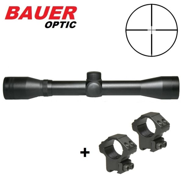 Puškohľad HJB 4x32 Duplex + montáž pre 11mm rybinu BAUER OPTIC