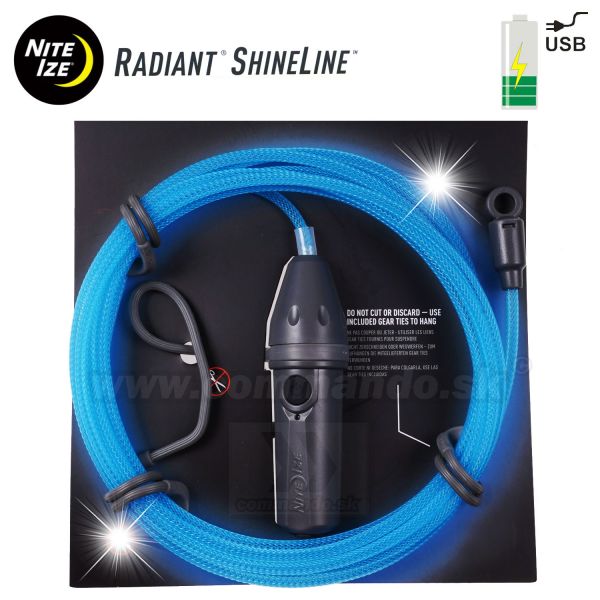 Nite Ize RADIANT Svetelná šnúra 3m modrá ShineLine Rechargeable RSLR3-03-R8