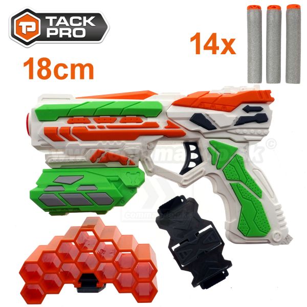 TACK PRO CROW I SET nerfka 18cm + 14ks nábojov