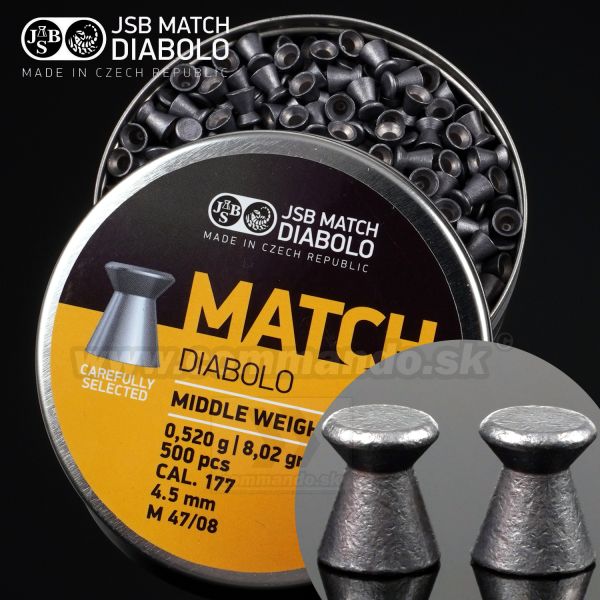 JSB Match Middle 4,52 500ks 0,52g Diabolo