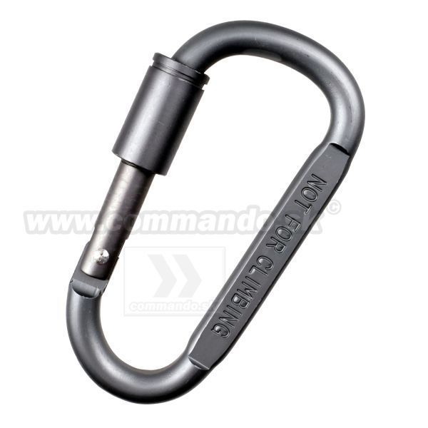 Karabínka 8,2cm so zámkom Aluminum Carabiner Charcoal