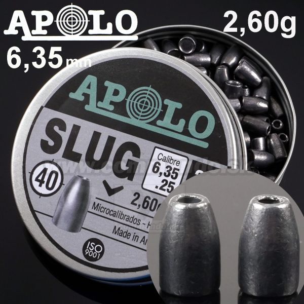 Diabolo APOLO SLUG 6,35mm 2,60g 200ks