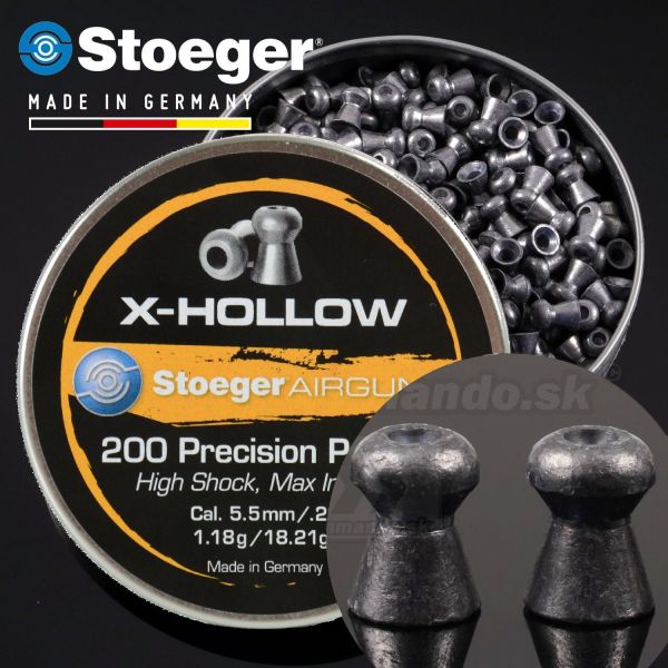 Diabolo Stoeger X-HOLLOW 5,5mm (.22) 200 ks Precision pellets