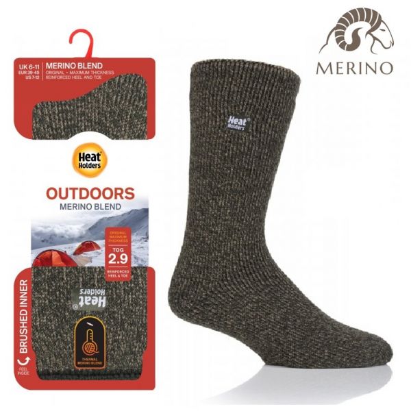 Heat Holders pánske zimné termo ponožky MERINO 2.9 melírovaná zelená