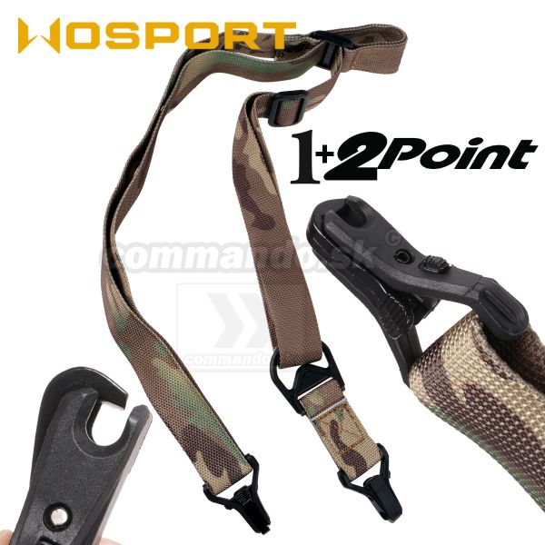 Tactical WOSPORT Multi Mission taktický popruh 1/2 bodový Multicam