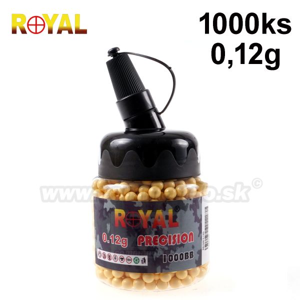 Airsoft guličky žlté BBs 0,12g 1000 ks 6mm ROYAL