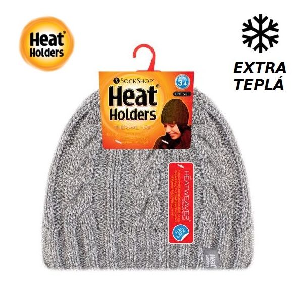Dámska Heat Holders teplá dámska zimná čiapka CABLE sivá
