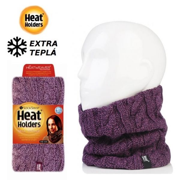 Dámsky Heat Holders zimný termo nákrčník osmičkový vzor ružový