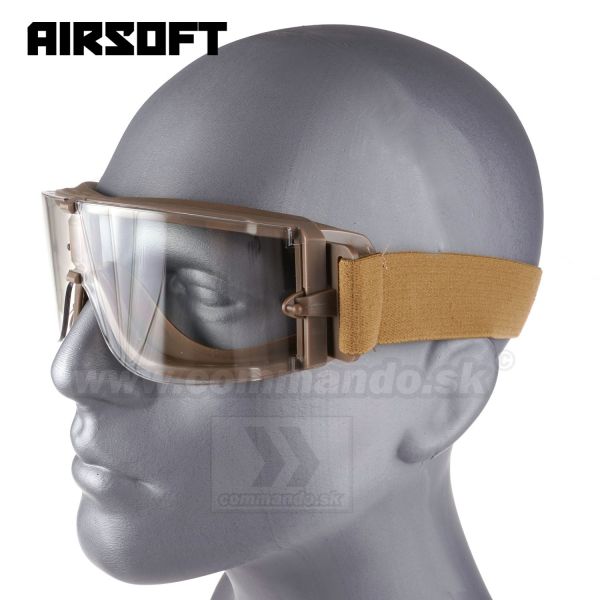 Taktické okuliare X800 Glasses s čírym zorníkom Tan