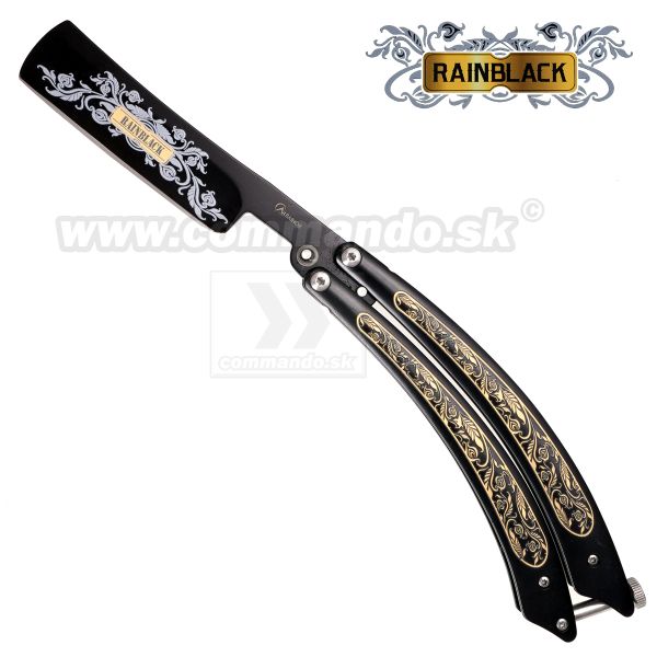 Britva Balisong RAINBLACK Vintage Razor Knife  02175