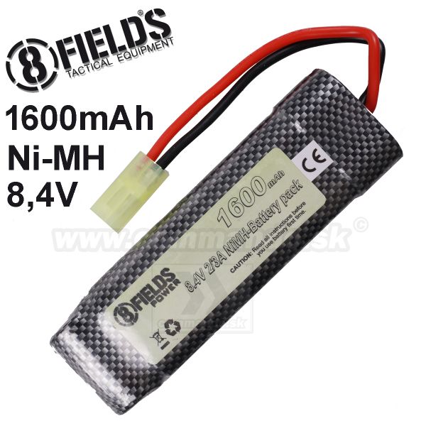 Airsoft batéria blok NiMH 8,4V 1600mAh Tamiya konektor malý 8FIELDS