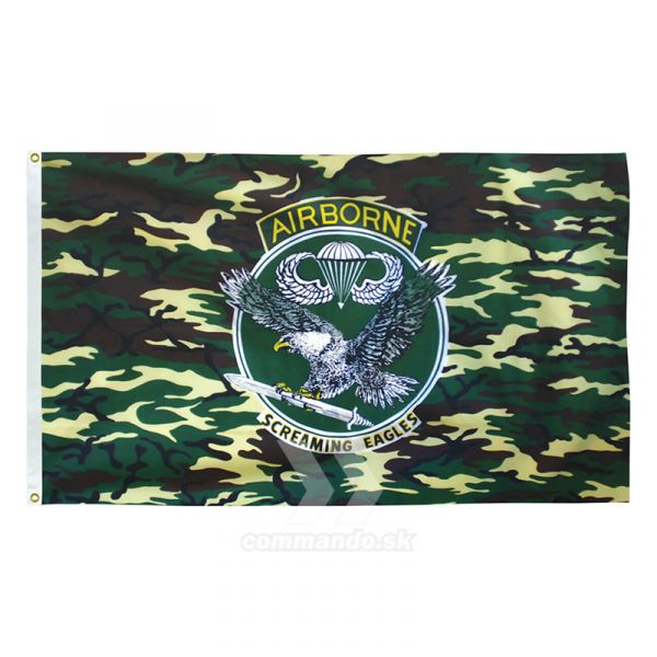 Zástava s motívom US výsadkárov - US Airborne