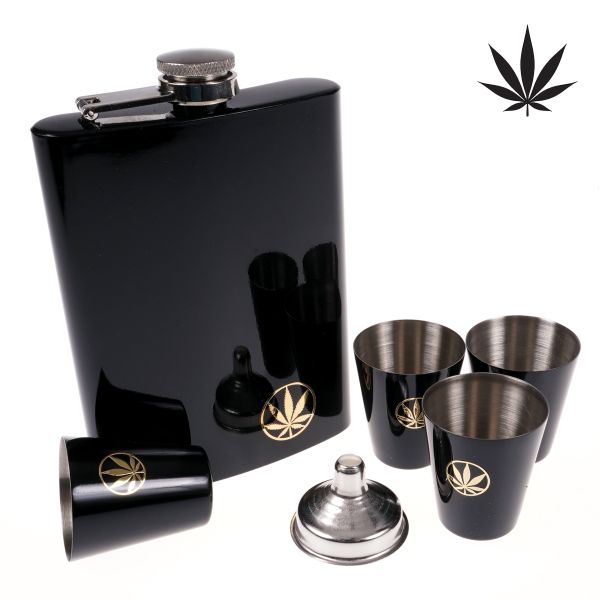 Likérka súprava Cannabis 240ml Hip Flask 8 Oz Ploskačka