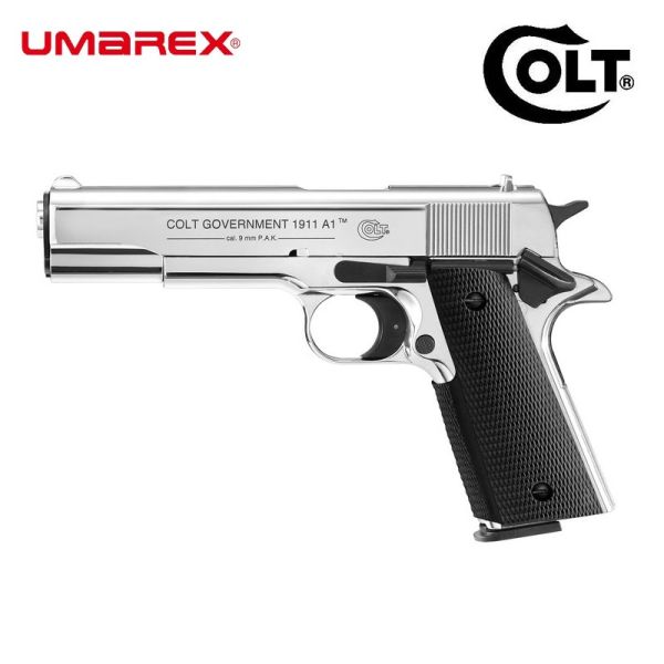 Plynovka Colt Government 1911 A1 leštený chróm 9mm PAK