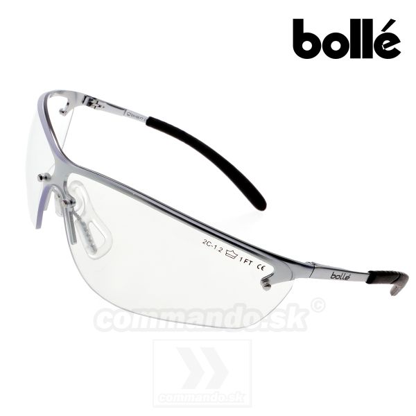 Bolle Safety SILIUM+ strieborné ochranné okuliare číre SILPSI