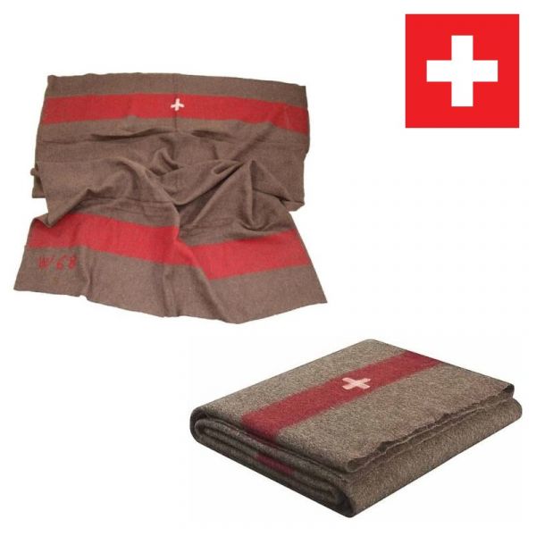 Originálna švajčiarska armádna vlnená deka