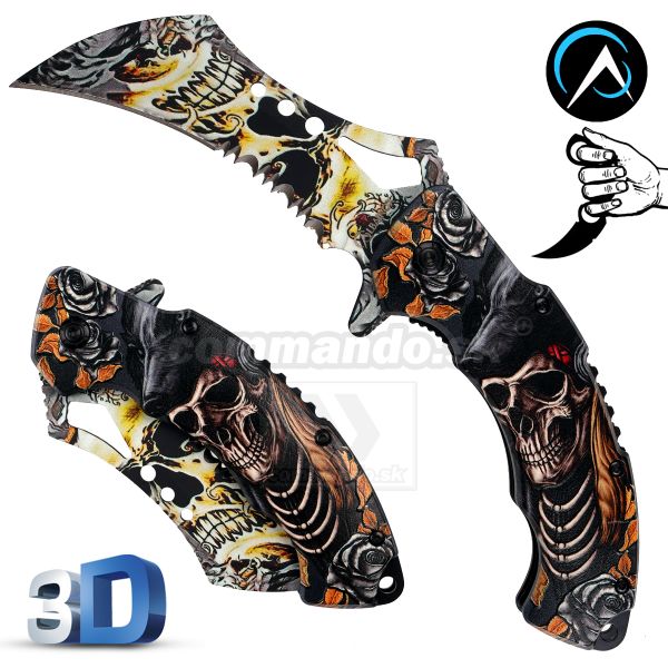 Bojový zatvárací nôž SKULL Karambit 18419