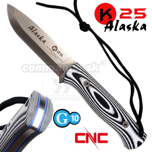 ALASKA Bushcraft K25 nôž Adventure Fixed Knife 32621