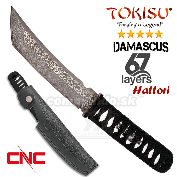 Damaškový nôž TOKISU 62 Layers 32623 Hattori CNC Damascus