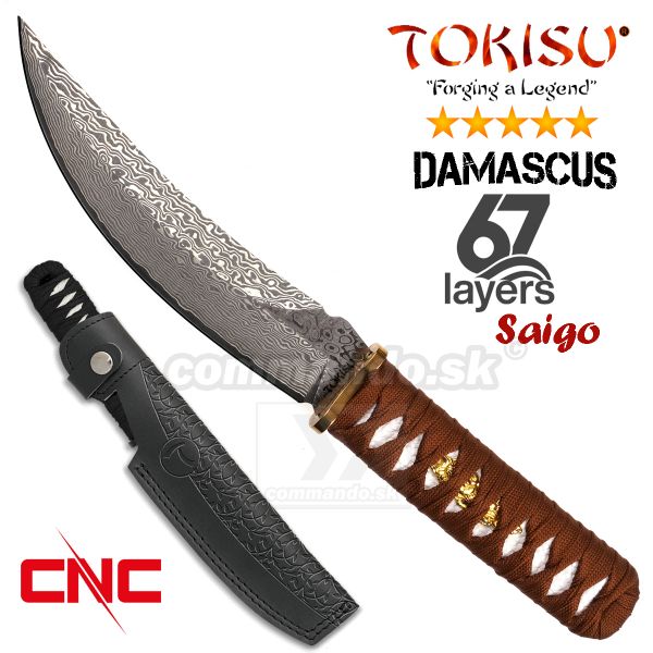 Damaškový nôž TOKISU 67 Layers 32624 Saigo CNC Damascus