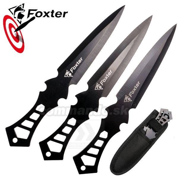 FOXTER 3Black vrhacie nôže 19cm vrhačka s puzdrom