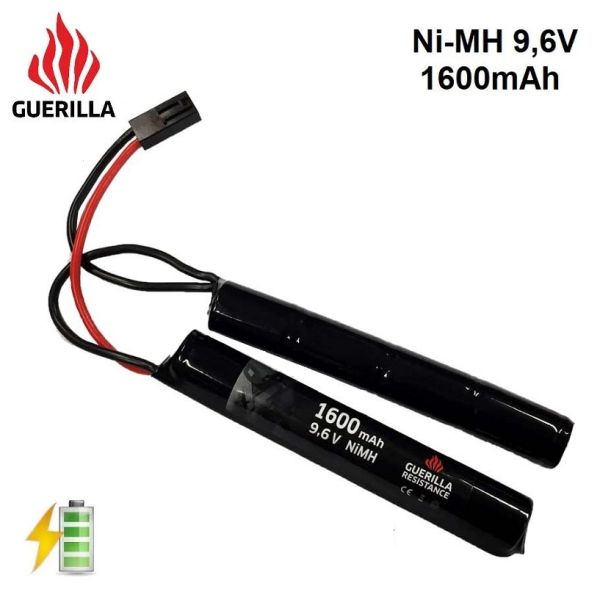 Airsoft batéria Delená NiMH 9,6V 1600mAh Tamiya konektor malý GUERILLA