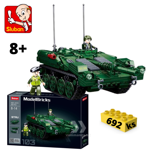 Stavebnica SLUBAN modelu STRV103 hlavný bojový tank M38-B1010