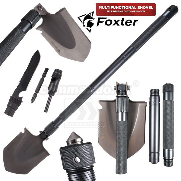 Vojenská skladacia taktická lopatka Foxter 16v1 Multifunctional Shovel