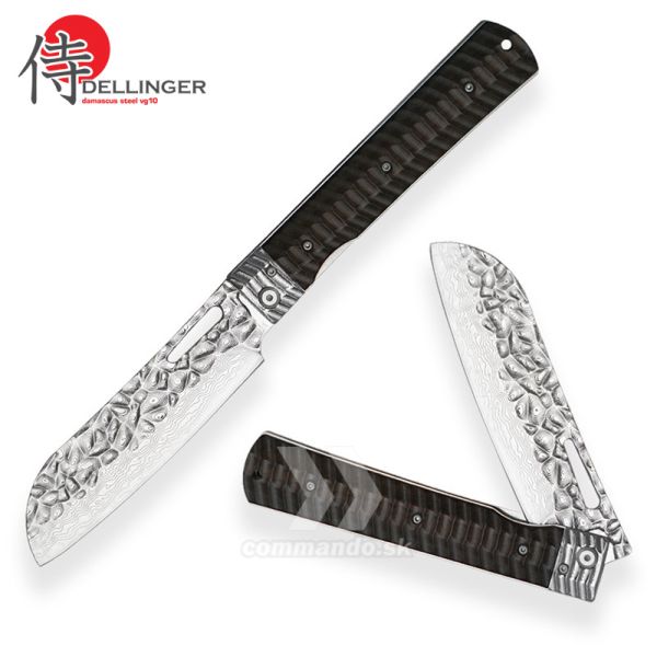 Zatvárací nôž DELLINGER Santoku Karasu VG-10 Damascus