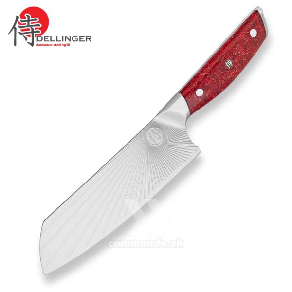 Kuchársky nôž Santoku DELLINGER Sandvik red Norther sun