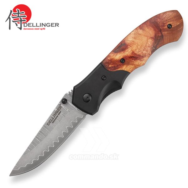 Lovecký zatvárací nôž DELLINGER Hunter Poplar Bulr Damascus