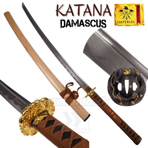 Katana Damascus Steel 32324 funkčný ostrý meč Toledo Imperial