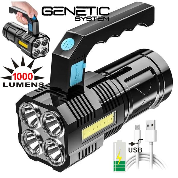 GENETIC Systems 4xT6 1000 lumen USB Flashlite