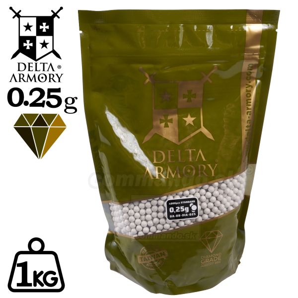 Delta Armory Diamond 0,25g 1kg 4000ks BB guličky White 6mm